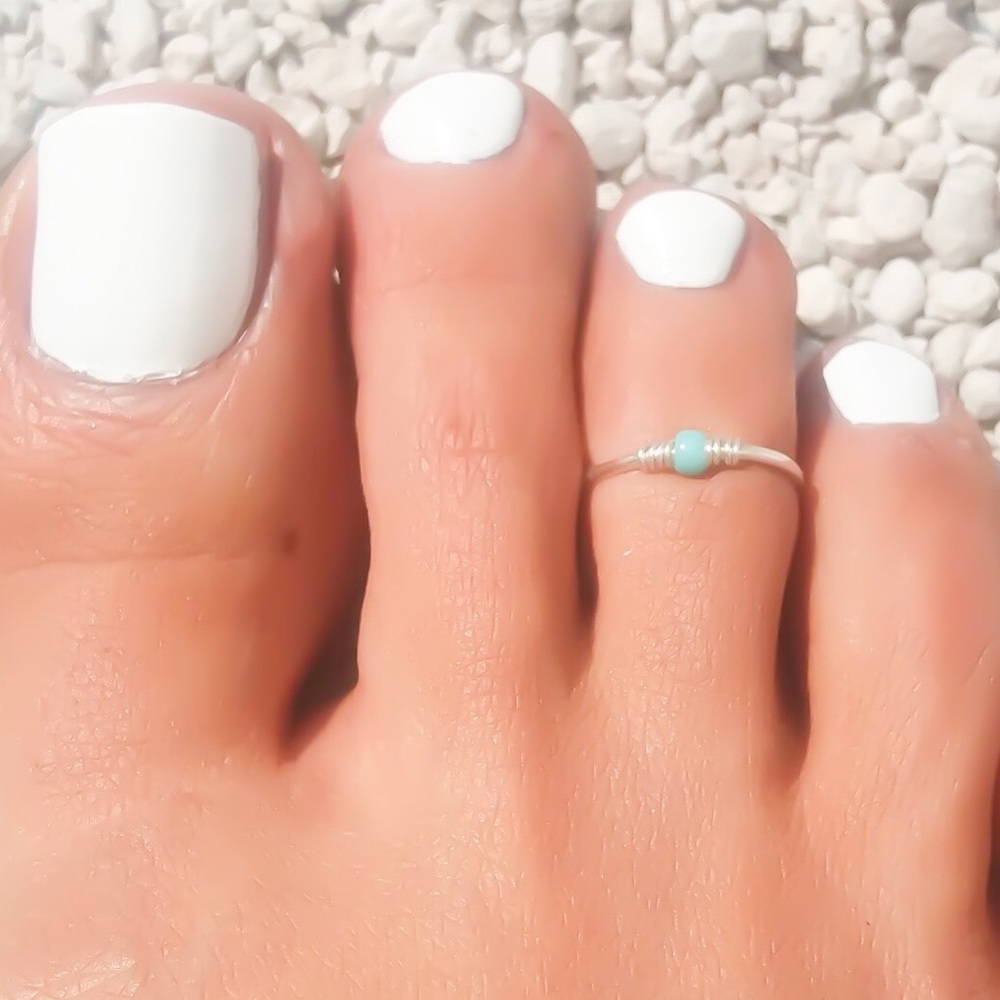 Restocked! 925 Turquoise Toe Ring - image 1